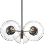 Kert Chandelier - Black Brass / Clear