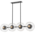 Kert Linear Pendant - Black Brass / Clear