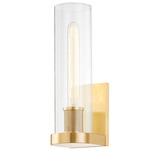 Porter Wall Sconce - Aged Brass / Clear