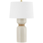 Mindy Table Lamp - Aged Brass / Ivory / White