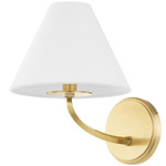 Stacey Wall Sconce - Aged Brass / White