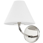 Stacey Wall Sconce - Polished Nickel / White