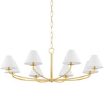 Stacey Chandelier - Aged Brass / White