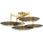 Griston Ceiling Light - Aged Brass / Smoke