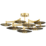 Griston Ceiling Light - Aged Brass / Smoke