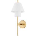 Glenmoore Wall Sconce - Aged Brass / White