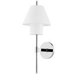 Glenmoore Wall Sconce - Polished Nickel / White