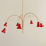 Flora Chandelier - Brass / Poppy