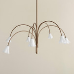 Flora Chandelier - Patina Brass / Opaline