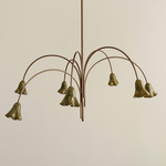 Flora Chandelier - Patina Brass / Pistachio