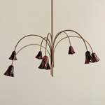 Flora Chandelier - Patina Brass / Tobacco