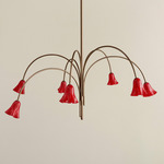 Flora Chandelier - Patina Brass / Poppy