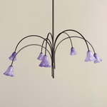 Flora Chandelier - Blackened Brass / Lilac