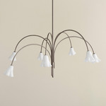 Flora Chandelier - Pewter / Opaline