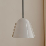 Calla Pendant - Blackened Brass / Opaline with Opaline Embellishments