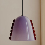 Calla Pendant - Blackened Brass / Lilac with Amber Embelleshments
