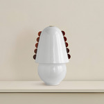Calla Table Lamp - Brass / Opaline with Amber Embellishments