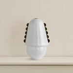 Calla Table Lamp - Blackened Brass / Opaline with Pistachio Embellishments