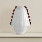 Calla Table Lamp - Brass / Opaline with Amber Embellishments