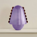 Calla Table Lamp - Patina Brass / Lilac with Amber Embelleshments