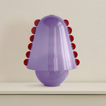 Calla Table Lamp - Patina Brass / Lilac with Poppy Embelleshments