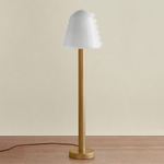 Calla Floor Lamp - Brass / Opaline with Opaline Embellishments
