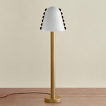 Calla Floor Lamp - Brass / Opaline with Pistachio Embellishments