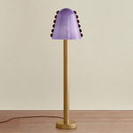 Calla Floor Lamp - Brass / Lilac with Amber Embelleshments