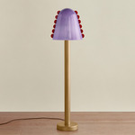 Calla Floor Lamp - Brass / Lilac with Poppy Embelleshments