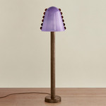 Calla Floor Lamp - Patina Brass / Lilac with Amber Embelleshments