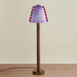 Calla Floor Lamp - Patina Brass / Lilac with Poppy Embelleshments