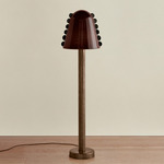 Calla Floor Lamp - Patina Brass / Tobacco with Ink Embellishments