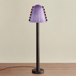 Calla Floor Lamp - Blackened Brass / Lilac with Amber Embelleshments