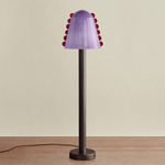 Calla Floor Lamp - Blackened Brass / Lilac with Poppy Embelleshments