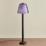 Calla Floor Lamp - Blackened Brass / Lilac with Pistachio Embelleshments