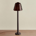 Calla Floor Lamp - Blackened Brass / Tobacco with Ink Embellishments