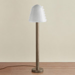 Calla Floor Lamp - Pewter / Opaline with Opaline Embellishments
