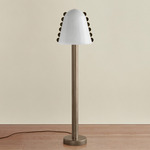 Calla Floor Lamp - Pewter / Opaline with Pistachio Embellishments