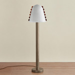 Calla Floor Lamp - Pewter / Opaline with Amber Embellishments