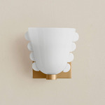 Calla Wall Sconce - Brass / Opaline with Opaline Embellishments