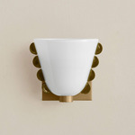 Calla Wall Sconce - Brass / Opaline with Pistachio Embellishments