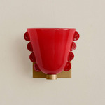 Calla Wall Sconce - Brass / Poppy with Poppy Embellishments