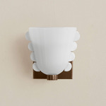 Calla Wall Sconce - Patina Brass / Opaline with Opaline Embellishments