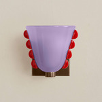 Calla Wall Sconce - Patina Brass / Lilac with Poppy Embelleshments