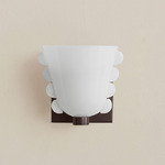 Calla Wall Sconce - Blackened Brass / Opaline with Opaline Embellishments