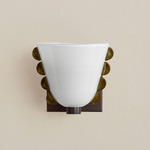 Calla Wall Sconce - Blackened Brass / Opaline with Pistachio Embellishments