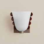 Calla Wall Sconce - Pewter / Opaline with Amber Embellishments