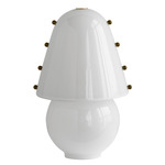 Gemma Table Lamp - Brass / Opaline with Pistachio Embellishments