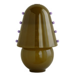 Gemma Table Lamp - Patina Brass / Pistachio with Lilac Embelleshments