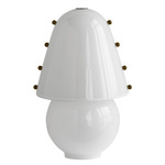 Gemma Table Lamp - Blackened Brass / Opaline with Pistachio Embellishments